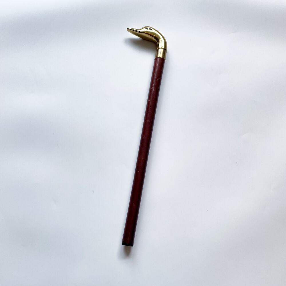 Vintage Brass Duck Cane or Walking Stick Handle READ